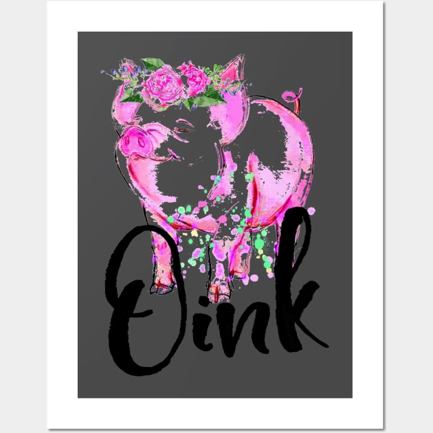 Pig Pink Flower Design. Wall Art by tonydale